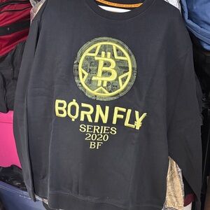 adidas Black Crewneck Sweater with Yellow Graphic